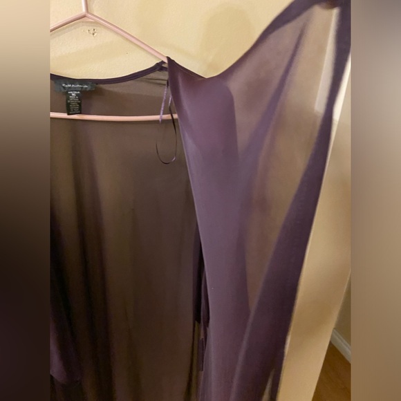 R&M Richards open front plum/sheer cardigan - size 16 - NWT - Picture 3 of 12